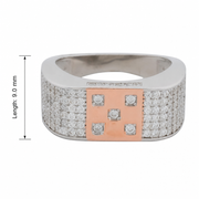 Rose Gold Crystal Grid Ring