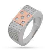 Sterling Silver Statement Ring - Polished Two-Tone Luxury