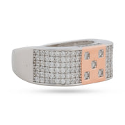 Sterling Silver Statement Ring - Polished Two-Tone Luxury