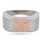 Sterling Silver Statement Ring - Polished Two-Tone Luxury