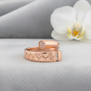 Rose Gold Nail Crystal Ring