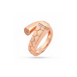Rose Gold Nail Crystal Ring