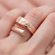 Rose Gold Nail Crystal Ring