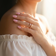 Serpentine Hexagon Pavé Cuff Ring - Rose Gold Plated 925 Silver