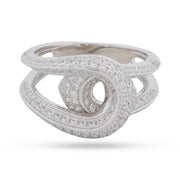 Pavé Intertwined Knot Ring - 925 Sterling Silver Statement