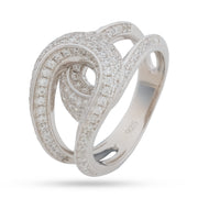 Pavé Intertwined Knot Ring - 925 Sterling Silver Statement