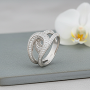 Pavé Intertwined Knot Ring - 925 Sterling Silver Statement