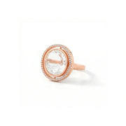 Rose Gold Halo Crystal Ring