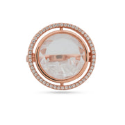 Rose Gold Halo Crystal Ring