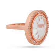 Rose Gold Halo Crystal Ring