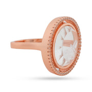 Floating Crystal Shaker Ring - Rose Gold Plated 925 Silver