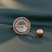 Floating Crystal Shaker Ring - Rose Gold Plated 925 Silver