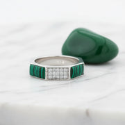 Emerald Stripe Crystal Ring