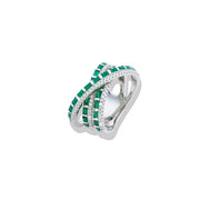 Emerald Crisscross Baguette Ring