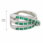 Emerald Crisscross Baguette Ring