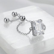 Radiant Emerald Chain Ring