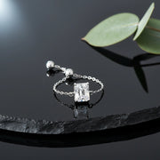 Radiant Emerald Chain Ring