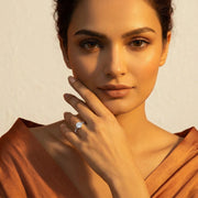 Celestial Solitaire Leaf Ring