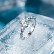 Celestial Solitaire Leaf Ring