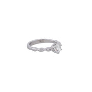 Celestial Solitaire Leaf Ring