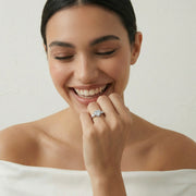 Radiant Pear Halo Ring