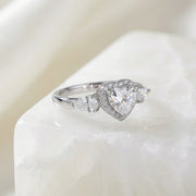 Radiant Pear Halo Ring