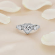 Radiant Pear Halo Ring