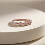 Rose Gold Ribbon Spark Ring