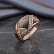 Midnight Mosaic Rose Ring