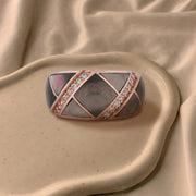 Midnight Mosaic Rose Ring