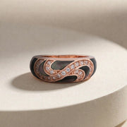 Rose Gold Wave Crystal Ring