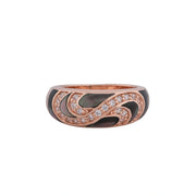 Rose Gold Wave Crystal Ring