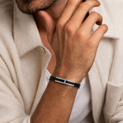 Pave Bar Leather Bracelet