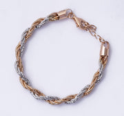 Rose Gold & Silver Braided 925 Sterling Silver Bracelet