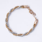 Rose Gold & Silver Braided 925 Sterling Silver Bracelet