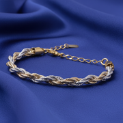 Gold & Silver Braided 925 Sterling Silver Bracelet