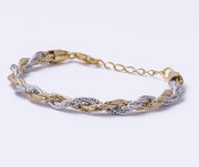 Gold & Silver Braided 925 Sterling Silver Bracelet