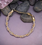 Tri-Color Braided 925 Sterling Silver Rope Bracelet