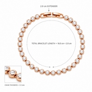 Rose Gold Crystal Tennis Bracelet