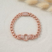 Rose Gold Panther Link Bracelet
