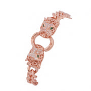 Rose Gold Panther Link Bracelet