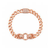 Rose Gold Panther Link Bracelet