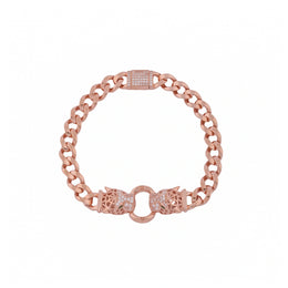 Rose Gold Panther Link Bracelet