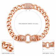 Rose Gold Panther Link Bracelet