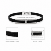 Pave Bar Leather Bracelet