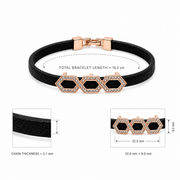 Rose Gold Hexa Charm Bracelet