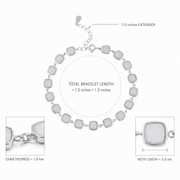 Moonstone Square Link Bracelet