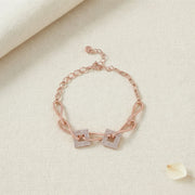 Rose Gold Square Link Bracelet