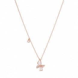 Rose Gold Butterfly Drop Necklace