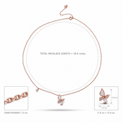Rose Gold Butterfly Drop Necklace